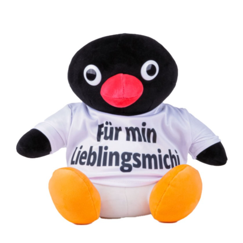 (28cm) Lustiger Plüschtier Pinguin Spruch Accessoire Flauschiges Kuscheltier (014.01) - Michi