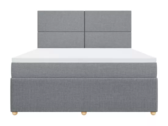 Sommier à lattes de lit avec matelas Gris clair 180x200cm Tissu
