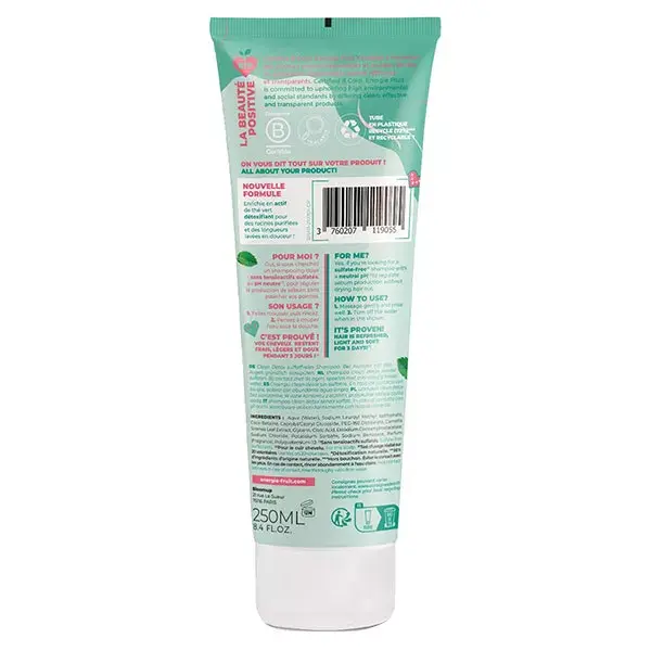 Energie Fruit Cheveux Shampoing Clean Détox Thé Vert & Aloe Vera 250ml