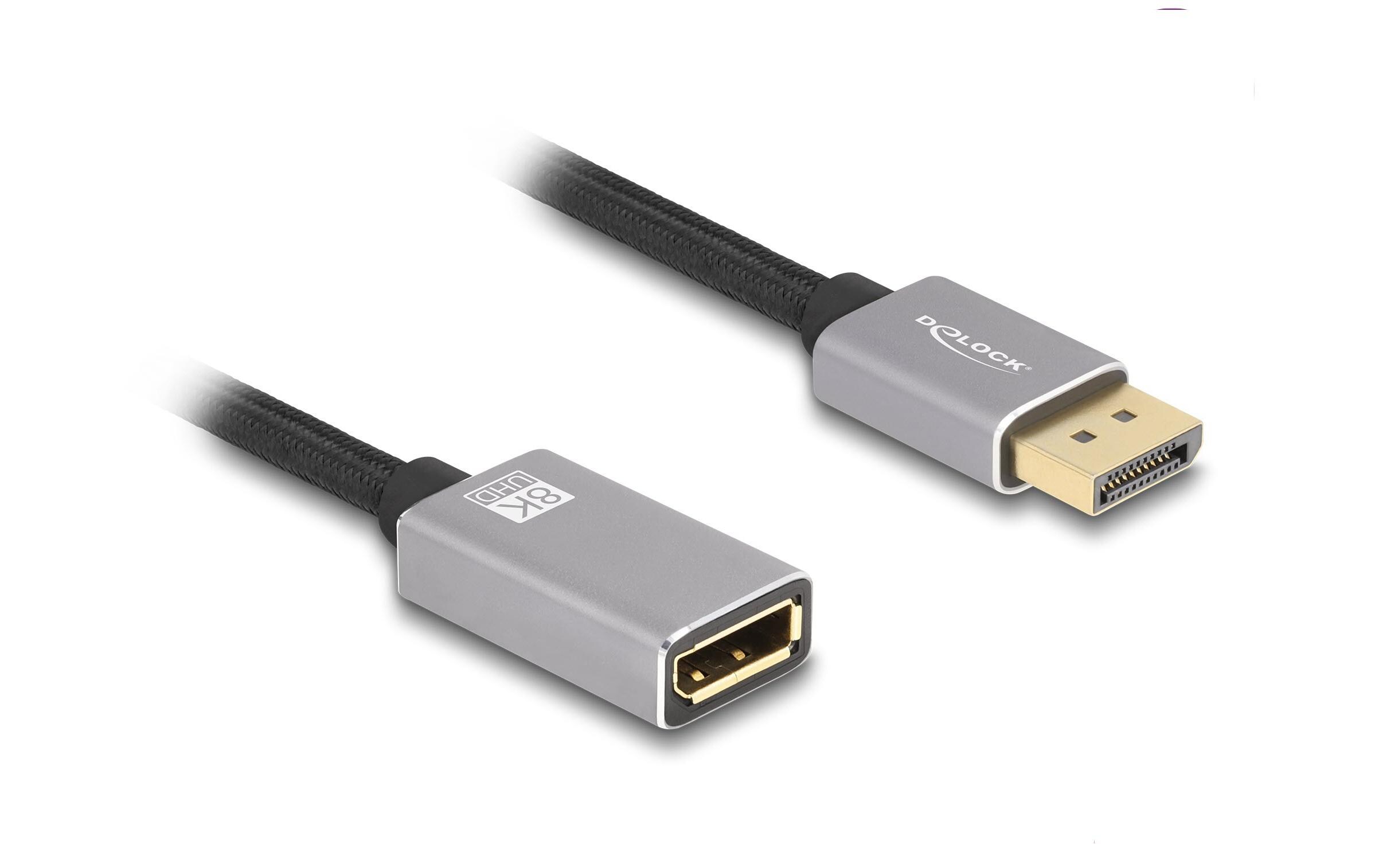 Verlängerungskabel 8K 60 Hz DisplayPort - DisplayPort, 2 mDelock DisplayPort Verlängerungskabel 8K 60 Hz 2 m