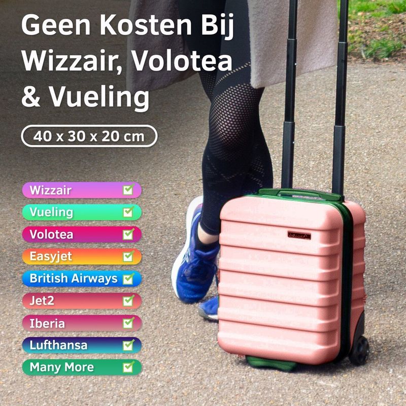 CabinMax - Handbagage Trolley - Roségoud - 24L - Onderstoel Formaat - 40x30x20 cm