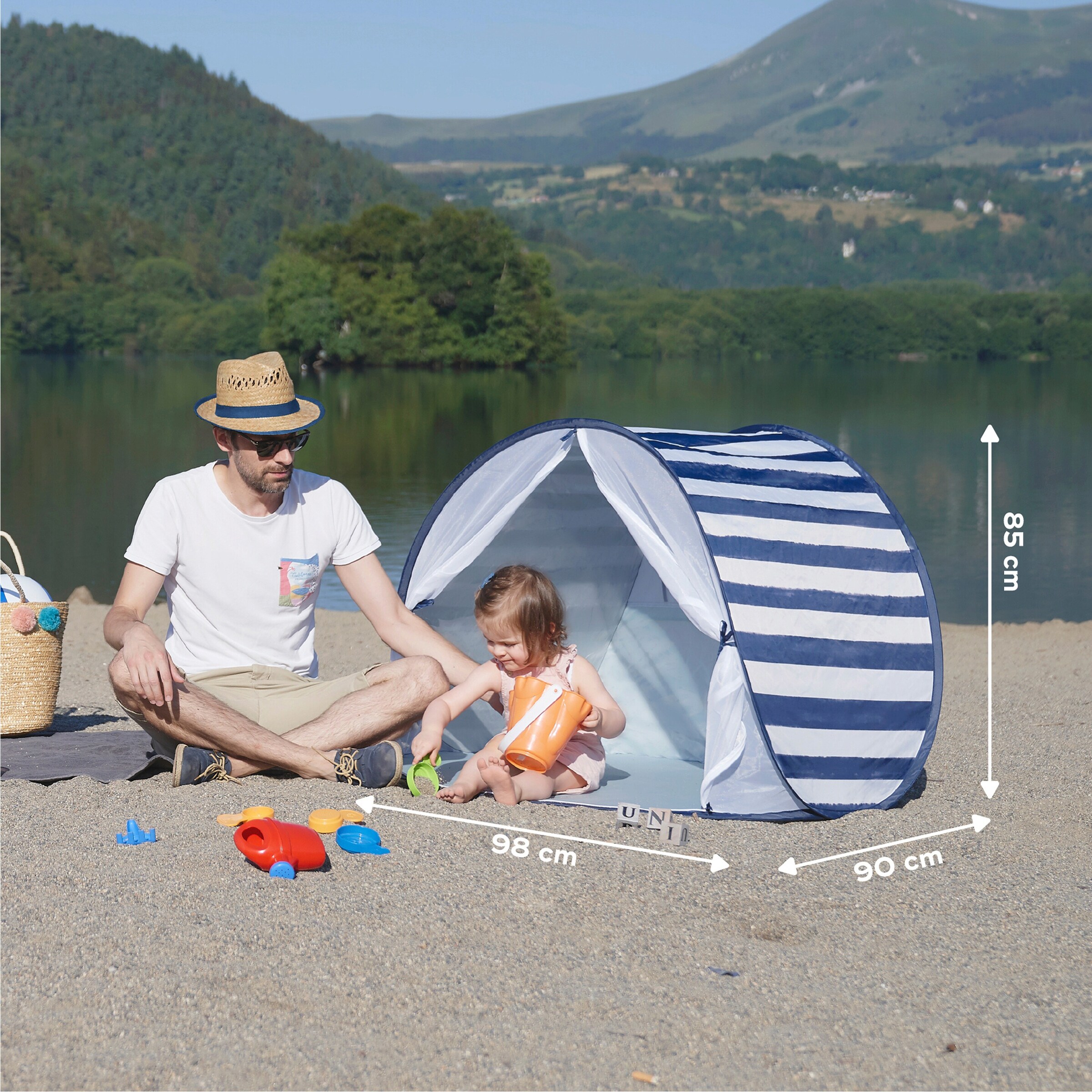 Babymoov Strandmuschel Marinière mit UV-Schutz 50+