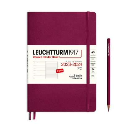 Port Red 18M A5 Weekly Soft Planner & Notebook Diary 2023-2024 (Diary)