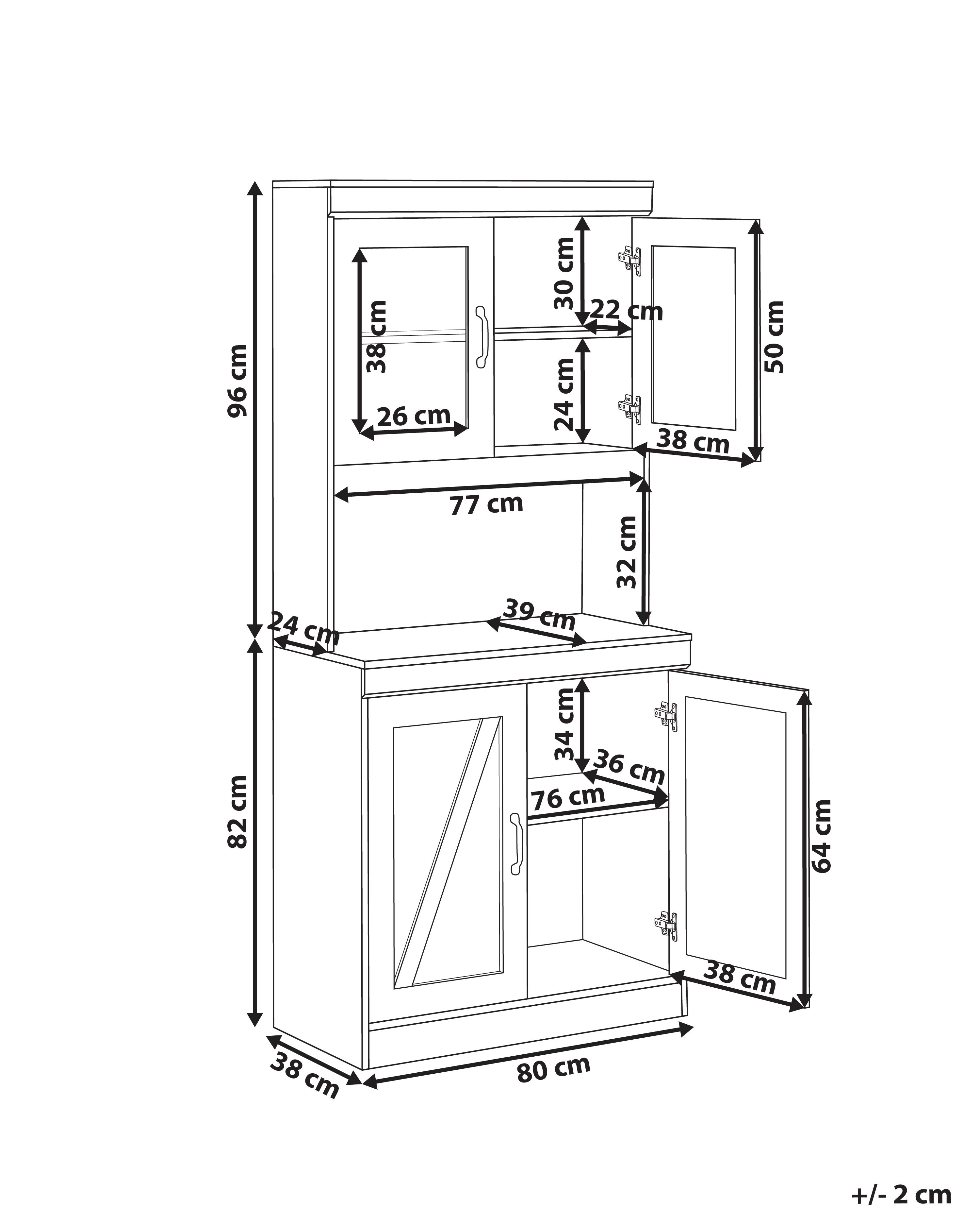 Glazen vitrinekast KALBARRI 80 cm Bruin/wit