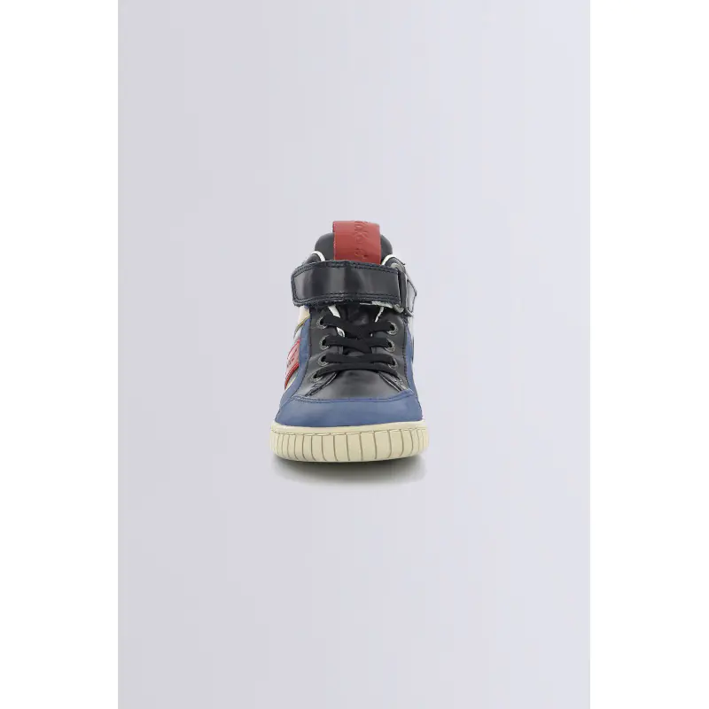 WINCKY CDT BLEU ROUGE MARINE (28-38) SNEAKERS HAUTES Cuir Garçon