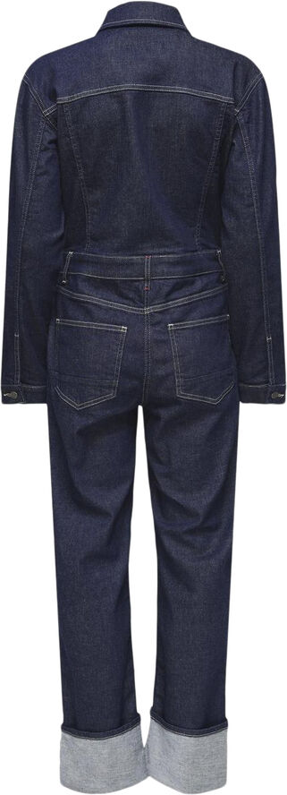 ONLY ONLMERCER LS FOLDUP JUMPSUIT REDDNM Dark blue denim