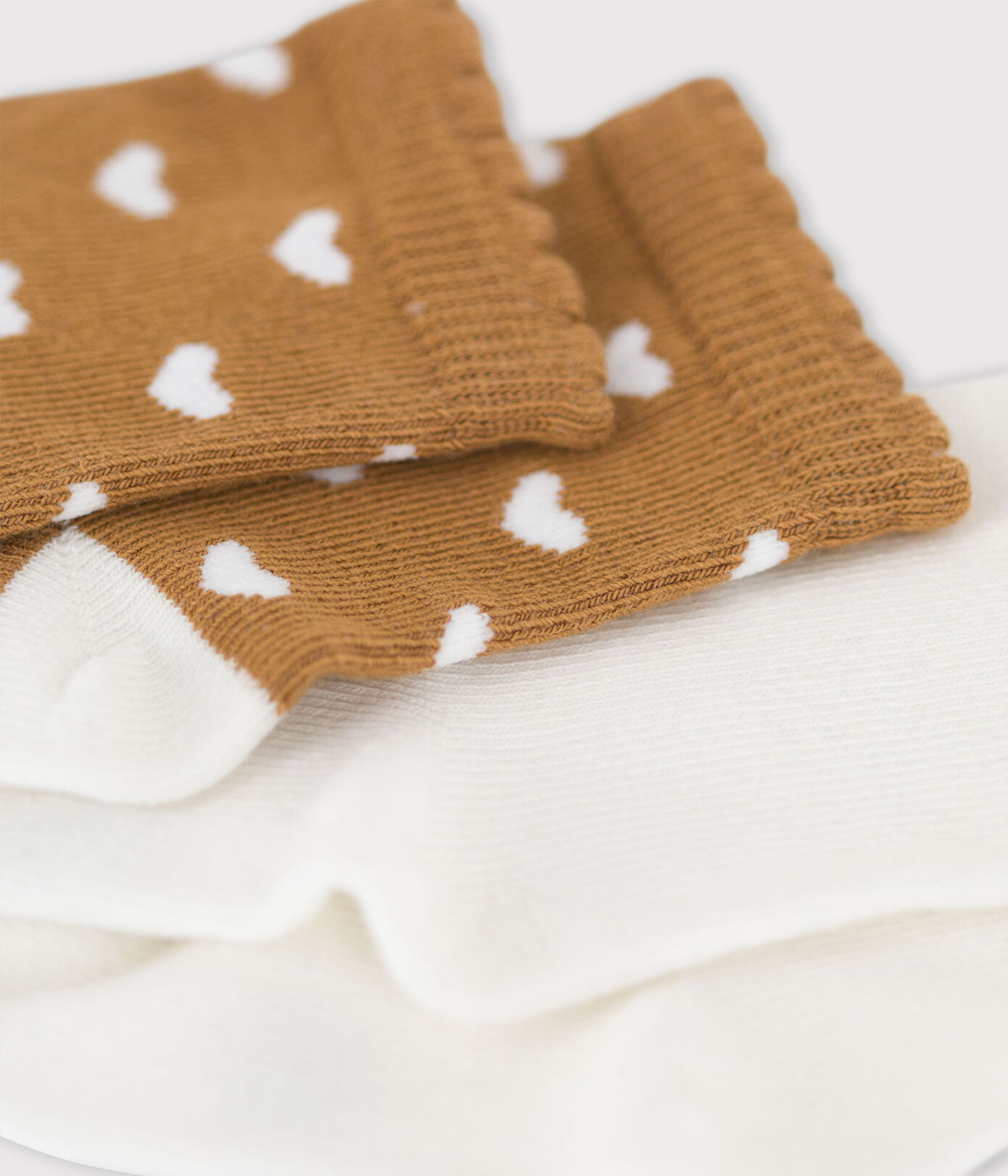 Lot de 2 paires chaussettes bébé cœurs