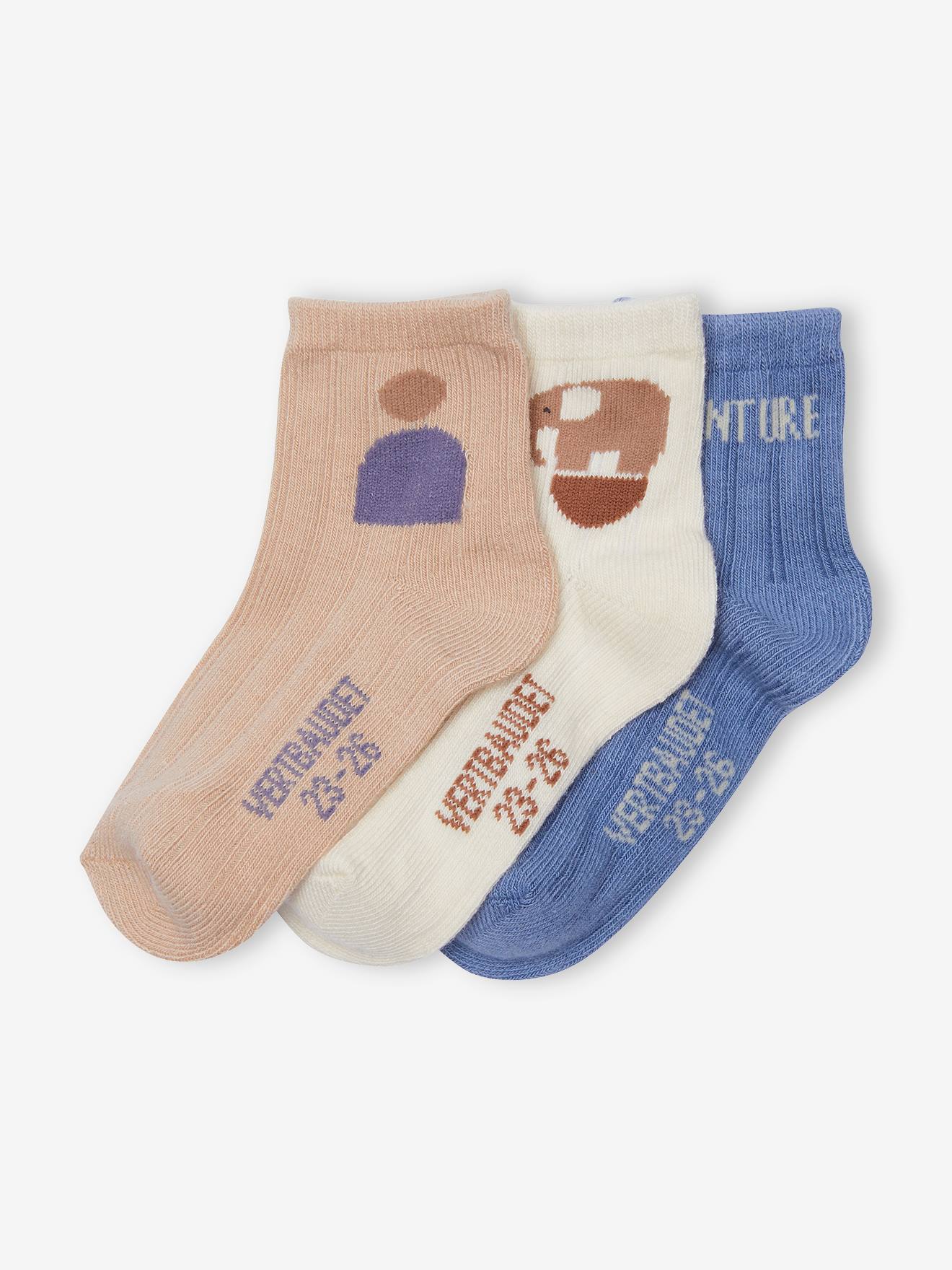 Pacote com 3 pares de meias de bebê bege 