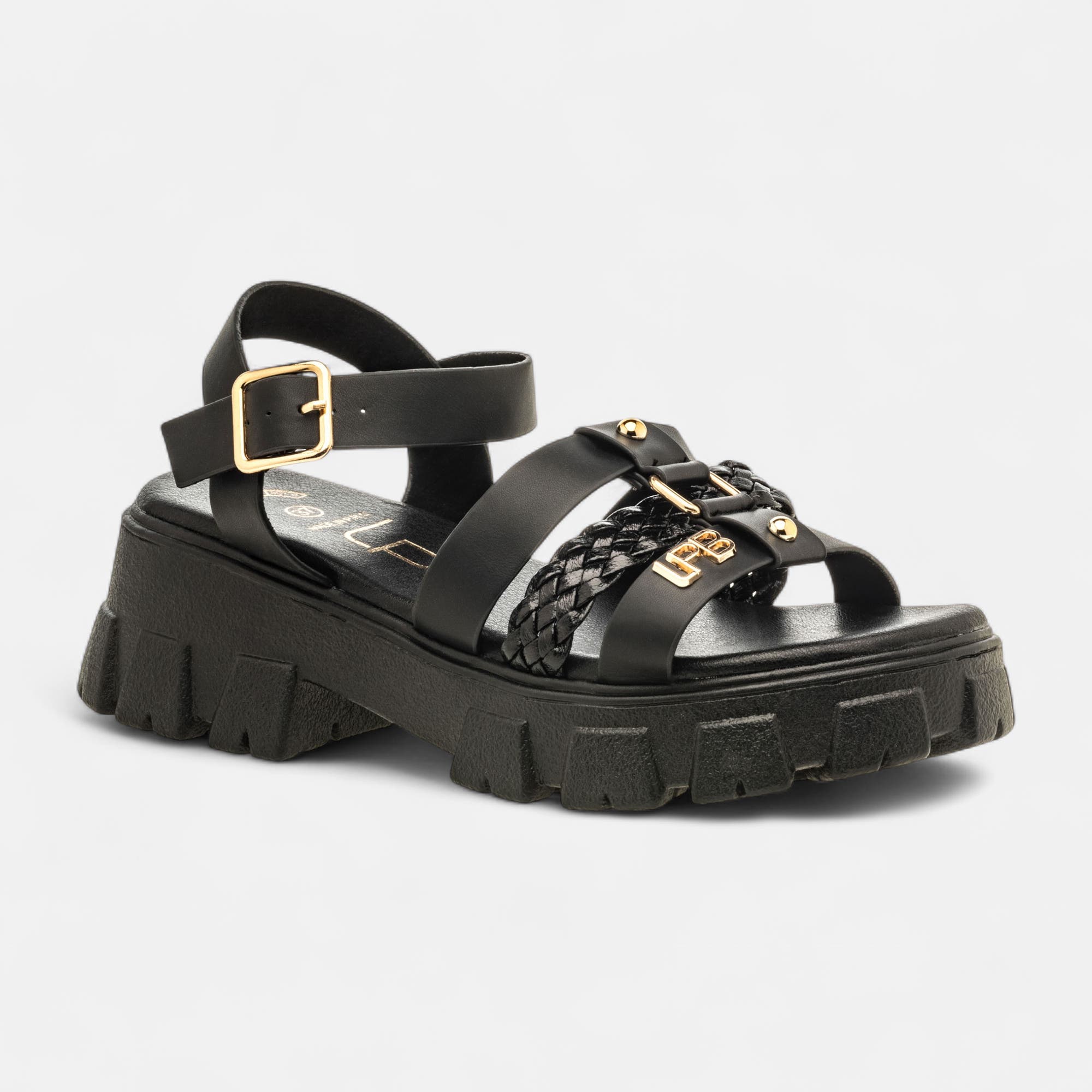 Sandales à talon compensé Femme noir