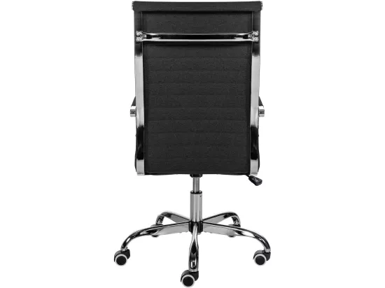 Chaise de bureau - Tissu & Métal chromé - Noir - Amadora