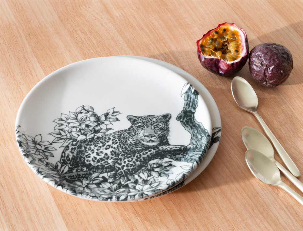 Lot de 2 assiettes à dessert -Empreintes