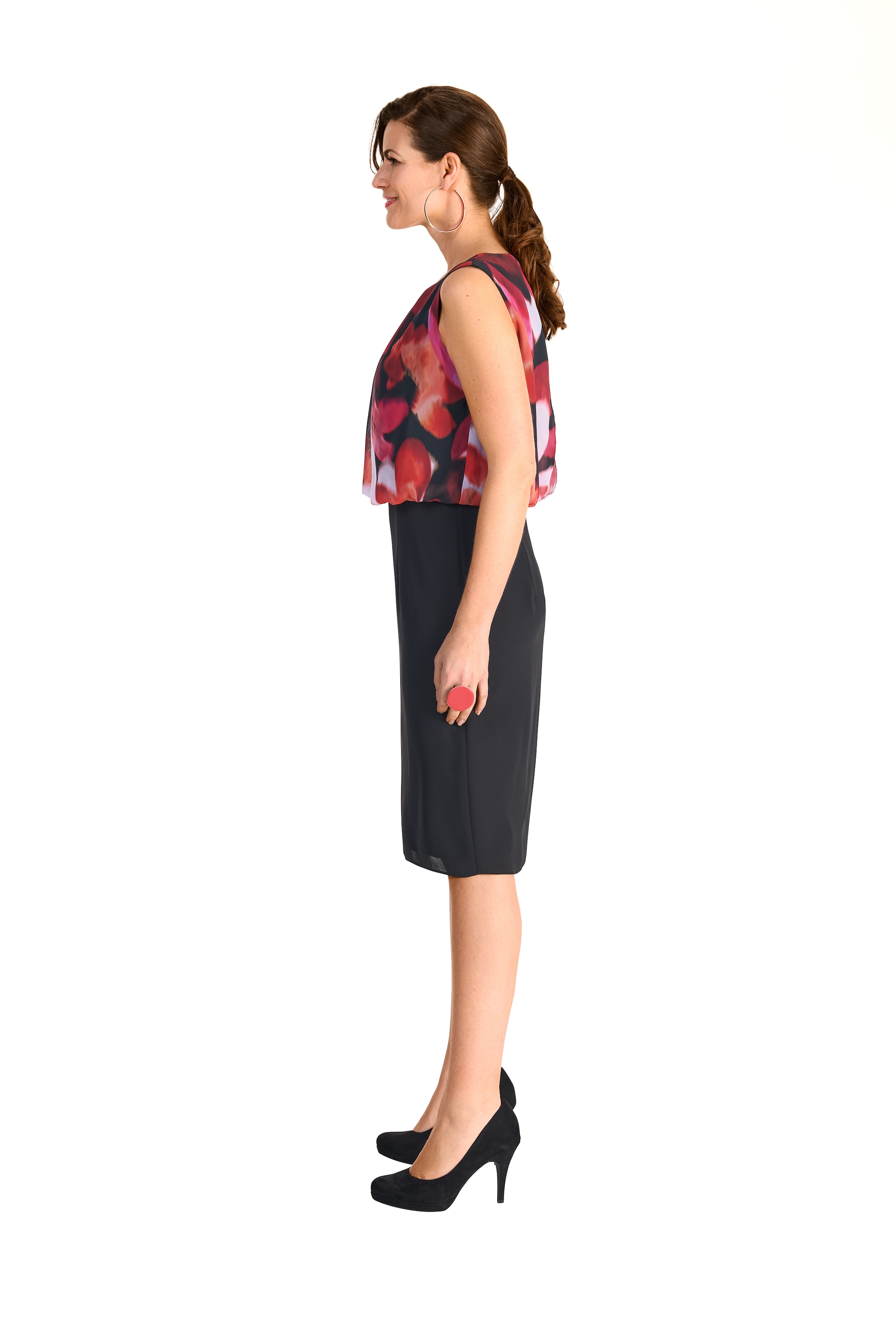 HERMANN LANGE Collection 2-in-1-Kleid Ohne Taschen unifarben und mit floralem Muster