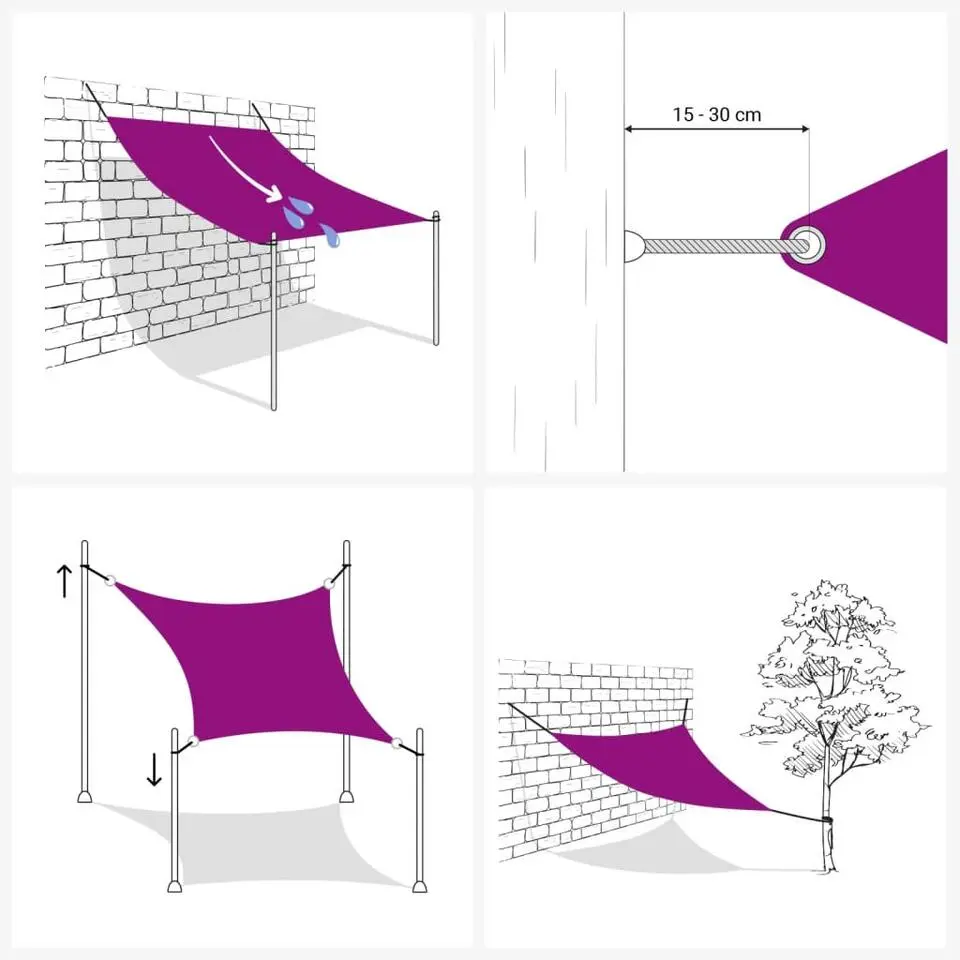 vidaXL - Zonnezeil - Zwart - 4.5 x 4.5 x 4.5 m