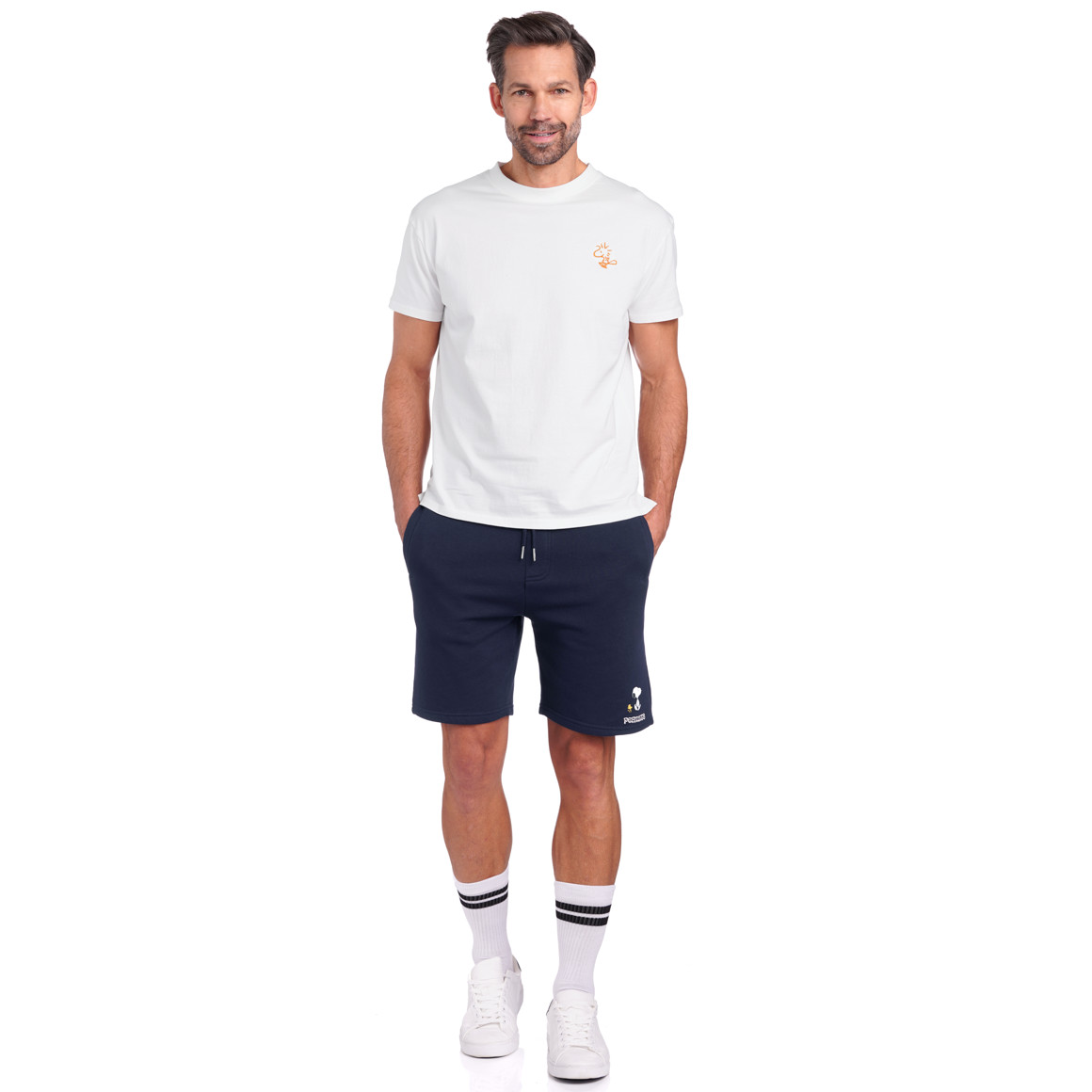 Jonas Nielsen Peanuts Shorts mit Stickerei dunkelblau
