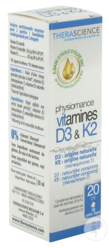 Physiomance Vitamines D3 Et K2 Flacon 20ml (Phy309)
