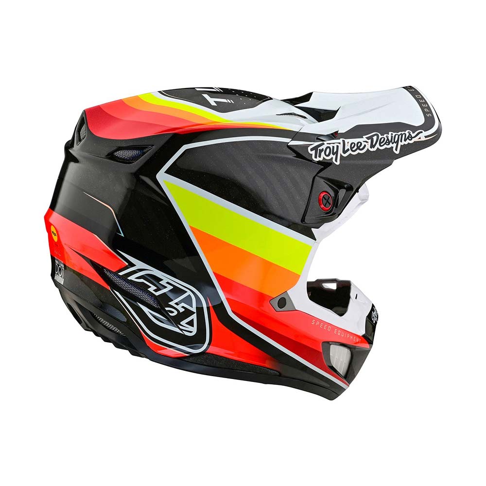 Troy Lee Designs - Casque SE5 Carbon Reverb Noir / Blanc / Jaune / Orange