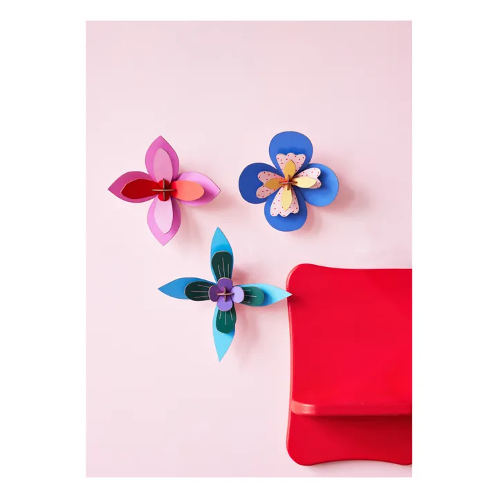 Studio Roof Décoration murale Fleur Cobalt - Set de 3
