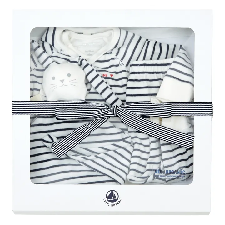 Petit Bateau Coffret Cadeau Naissance Marinière | Bleu marine