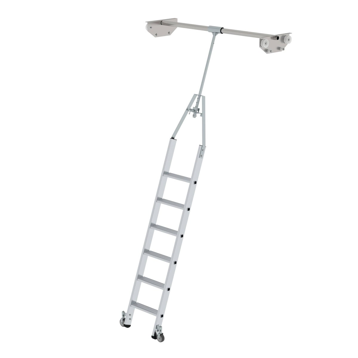 PROREGAL Trapladder, draaibaar, voor dubbele stellingkast, 6 treden