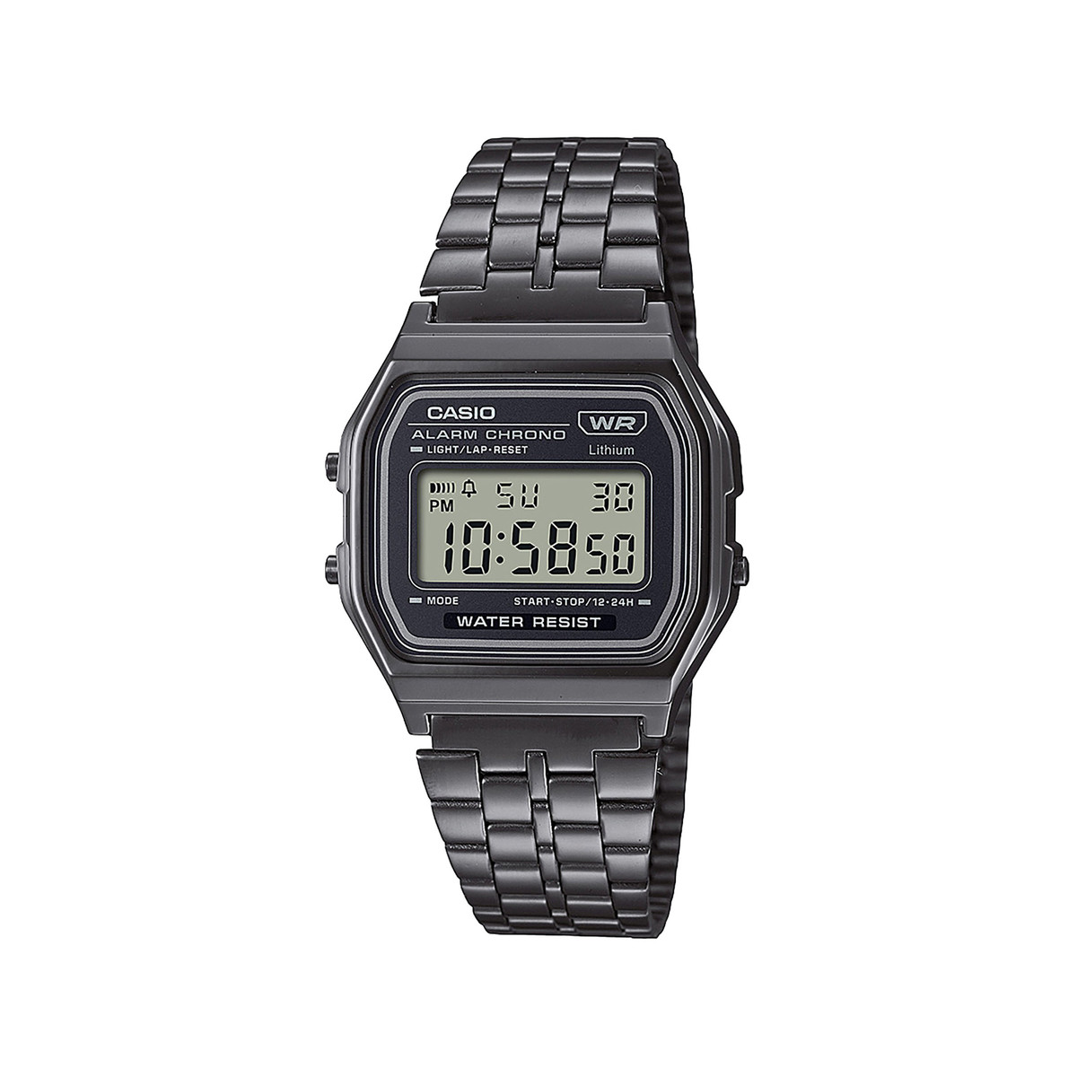 Montre Casio mixte résine gris bracelet acier gris