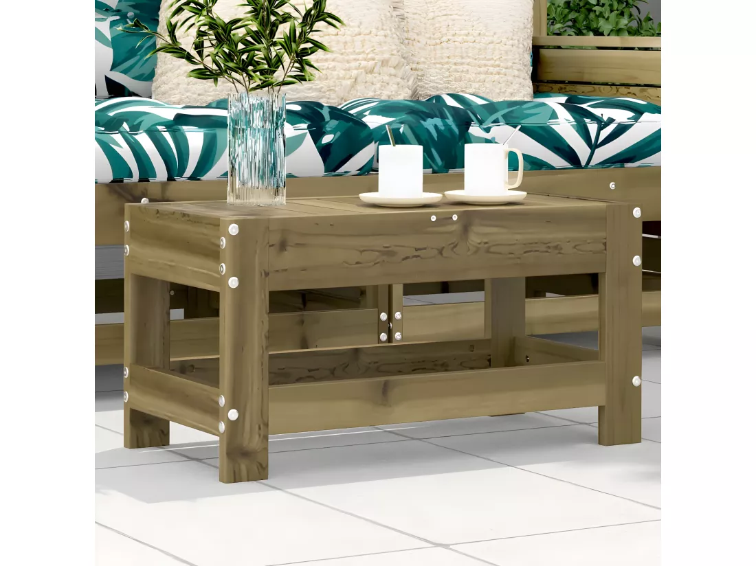 Repose-pied de jardin 62x30x32 cm bois de pin imprégné