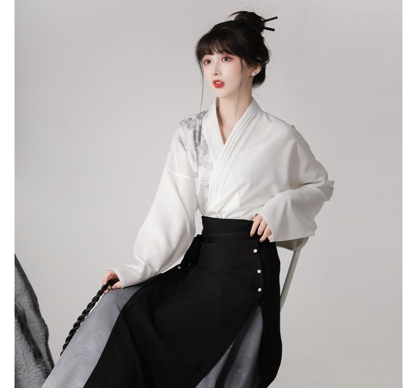 Keiko Girl - Traditionele Chinese kostuumset met lange mouwen en bloemenprint