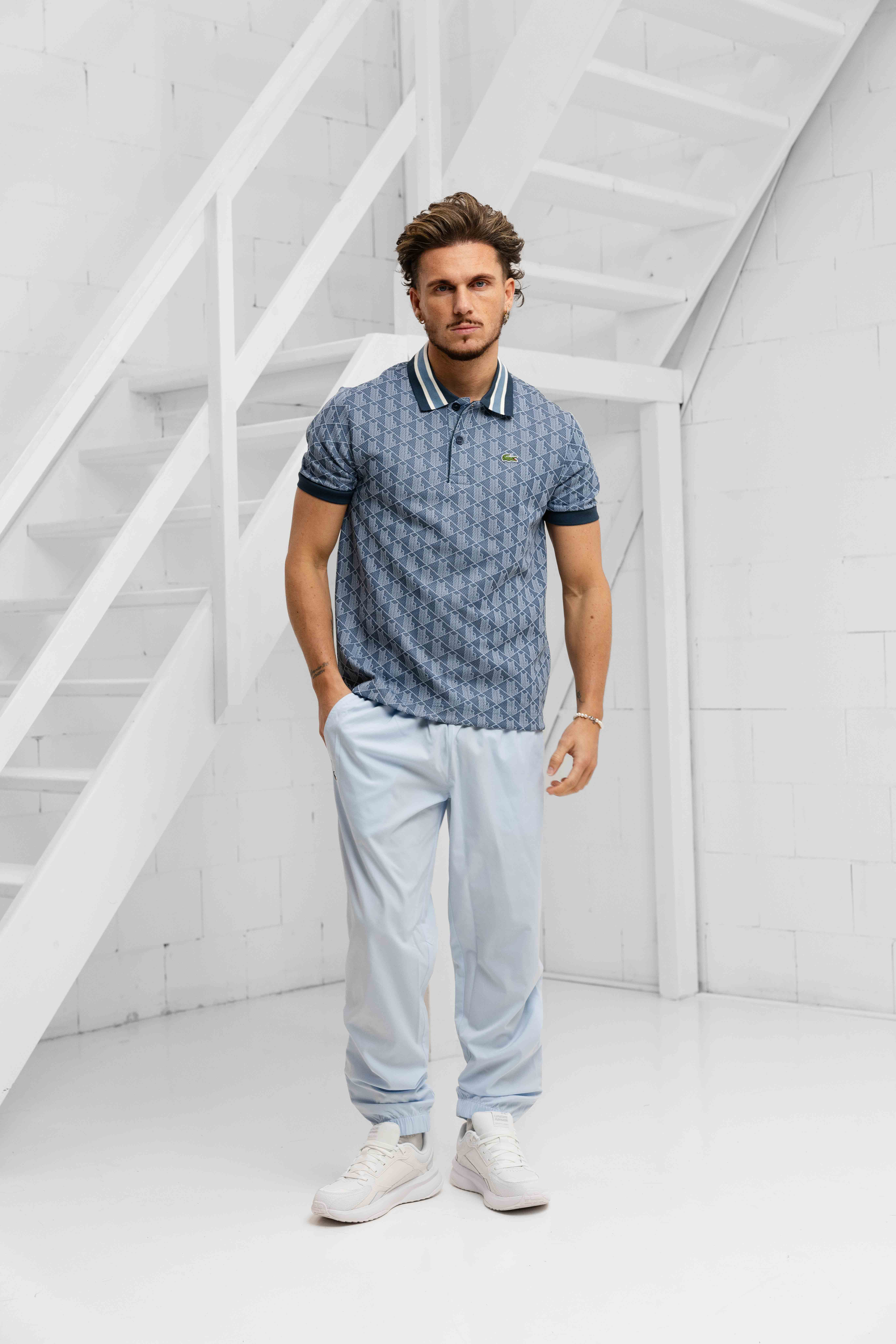 Lacoste Tennis x Daniil Medvedev Trainingspak Heren Lichtblauw/Groen
