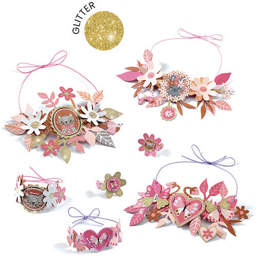 Djeco knutselset diy - bloemen sieraden - delicate medallions