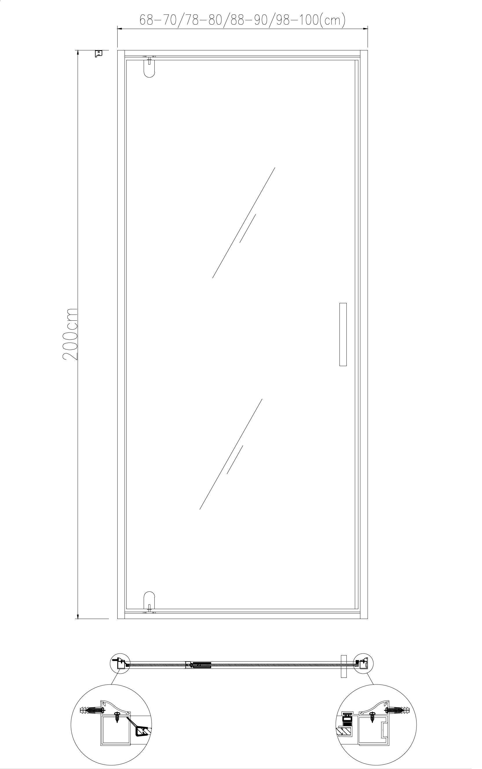 Best Design Baron douchedeur 100x200 zwart