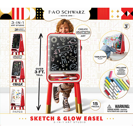 FAO Schwarz Tegnetavle 3-i-1 med lys