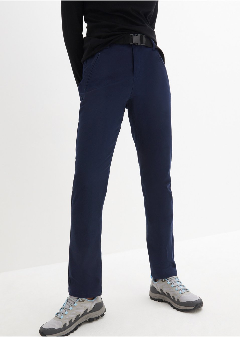 Pantalon fonctionnel étanche en twill extensible avec ceinture, Straight