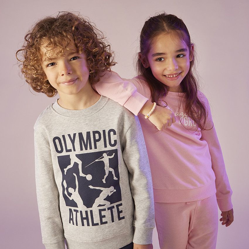 Ensemble jogging 2 pièces uni pour fille - Multicolore