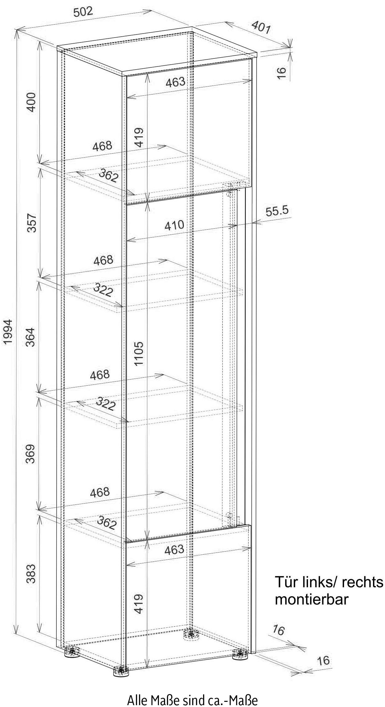INOSIGN Aktenschrank »CiTY/GiRON« Stauraumschrank zeitlos modern, wohnliches Home Office, Breite 50 cm