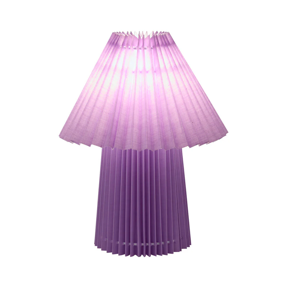 Bahne Interior  Fold plisseret bordlampe, lilla - H31cm