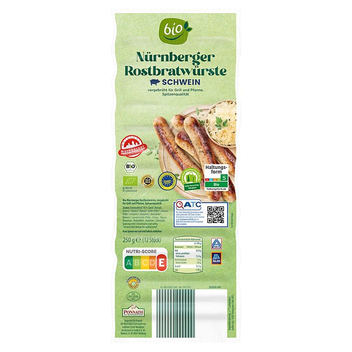 GUT BIO BIO Bio-Nürnberger Rostbratwürste 250 g