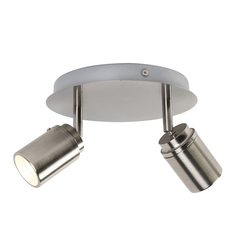 Moderne badkamer spot staal 2-lichts IP44 - Ducha