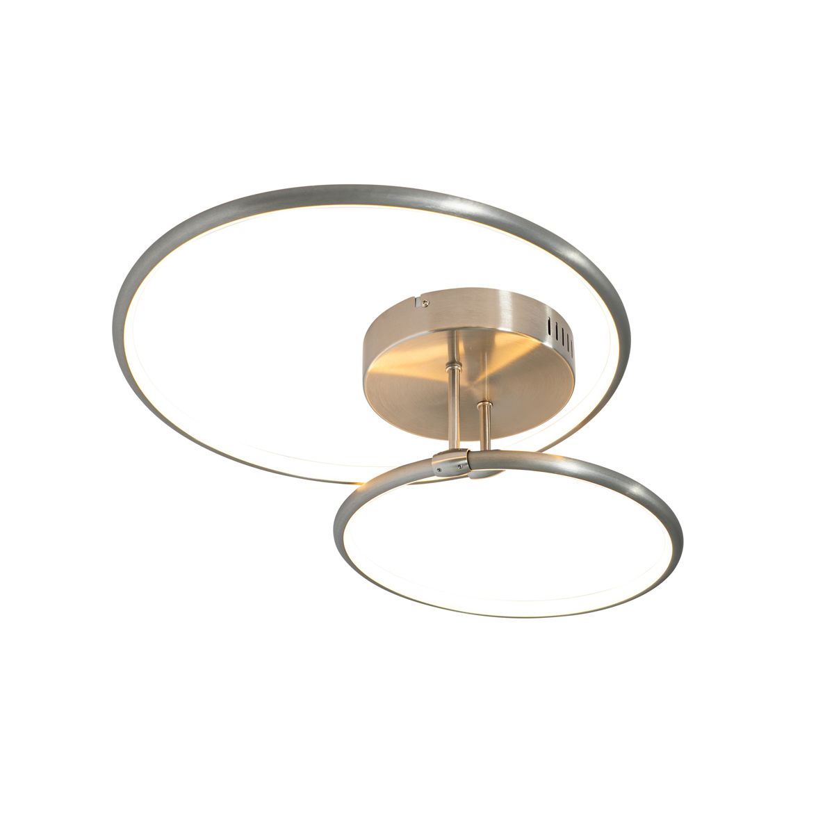Design plafondlamp staal incl. LED 3-staps dimbaar 2-lichts - Joaniqa