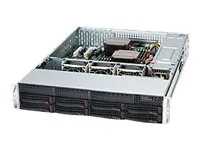 Supermicro SC825 TQC-600LPB - Rack-monterbar 2U - udvidet ATX - SATA/SAS - hot-swap 600 Watt - sort