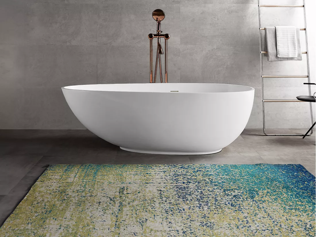 Baignoire îlot asymétrique en solid surface - 268 L - 172 x 83 x 53 cm - Blanche - FENICE
