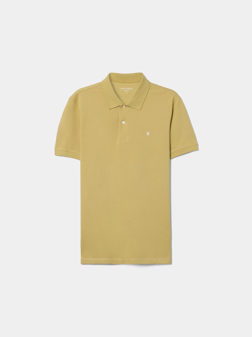 Polo piqué slim fit garment dye