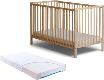 JLY SIGNE Dream Sprinkelseng med BabyMatex Carpathia Madrass 60x120, Wood