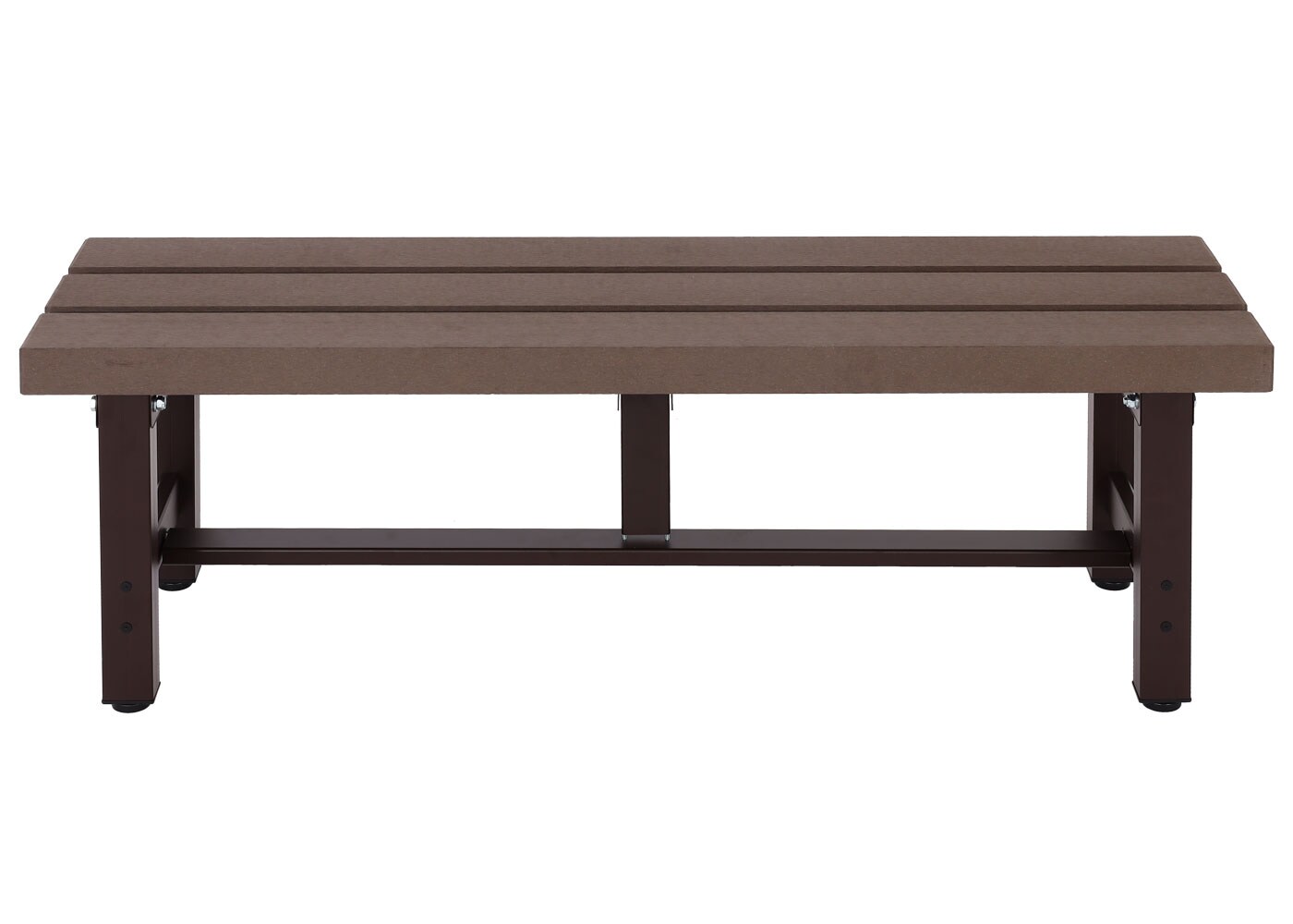 Alu Gartenbank MCW-K60, Bank Parkbank Sitzbank Balkonbank, wetterfest WPC 120cm, braun