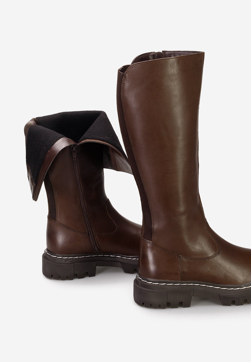 Bottes femme en cuir bruns Taleda V2