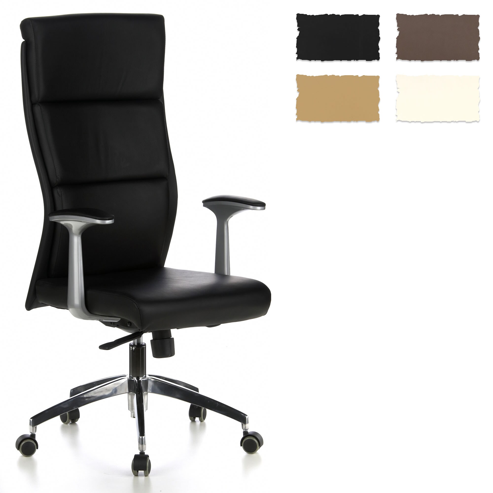 Luxus Chefsessel MONZA 20 Leder mit Armlehnen hjh OFFICE