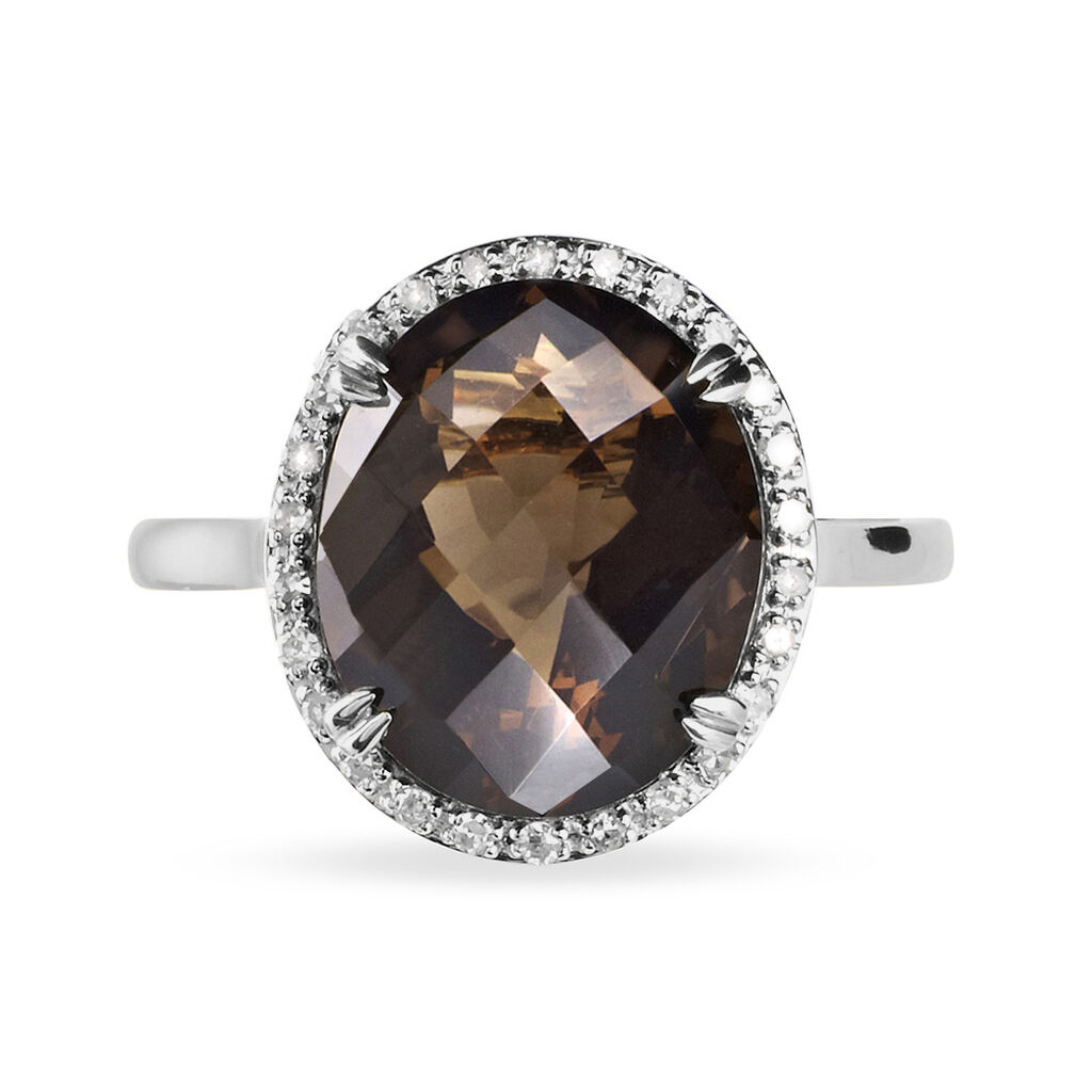 Bague Anna Or Blanc Quartz Et Diamant