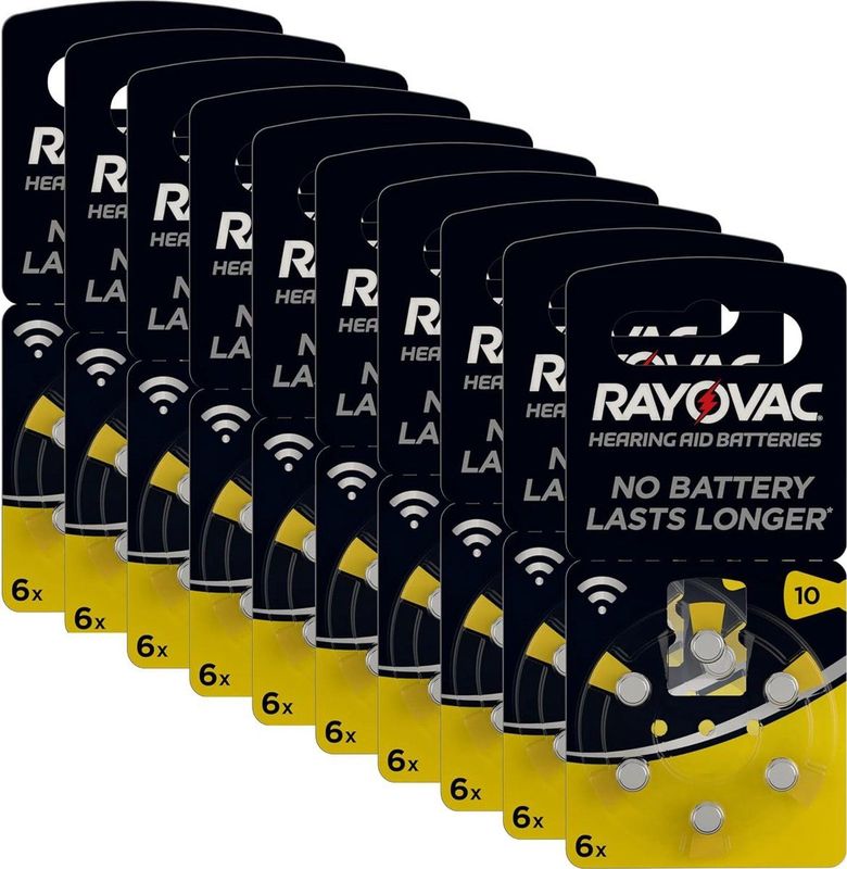 Rayovac 10AU - Hoorbatterijen - Geel - 60 Stuks