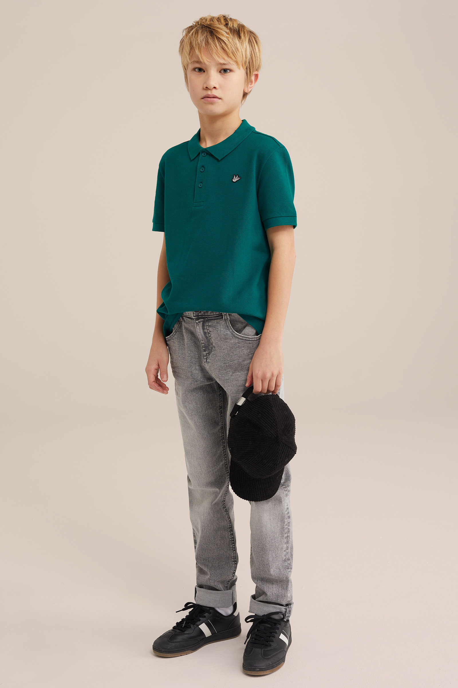 Jongens polo WE Fashion Zeegroen