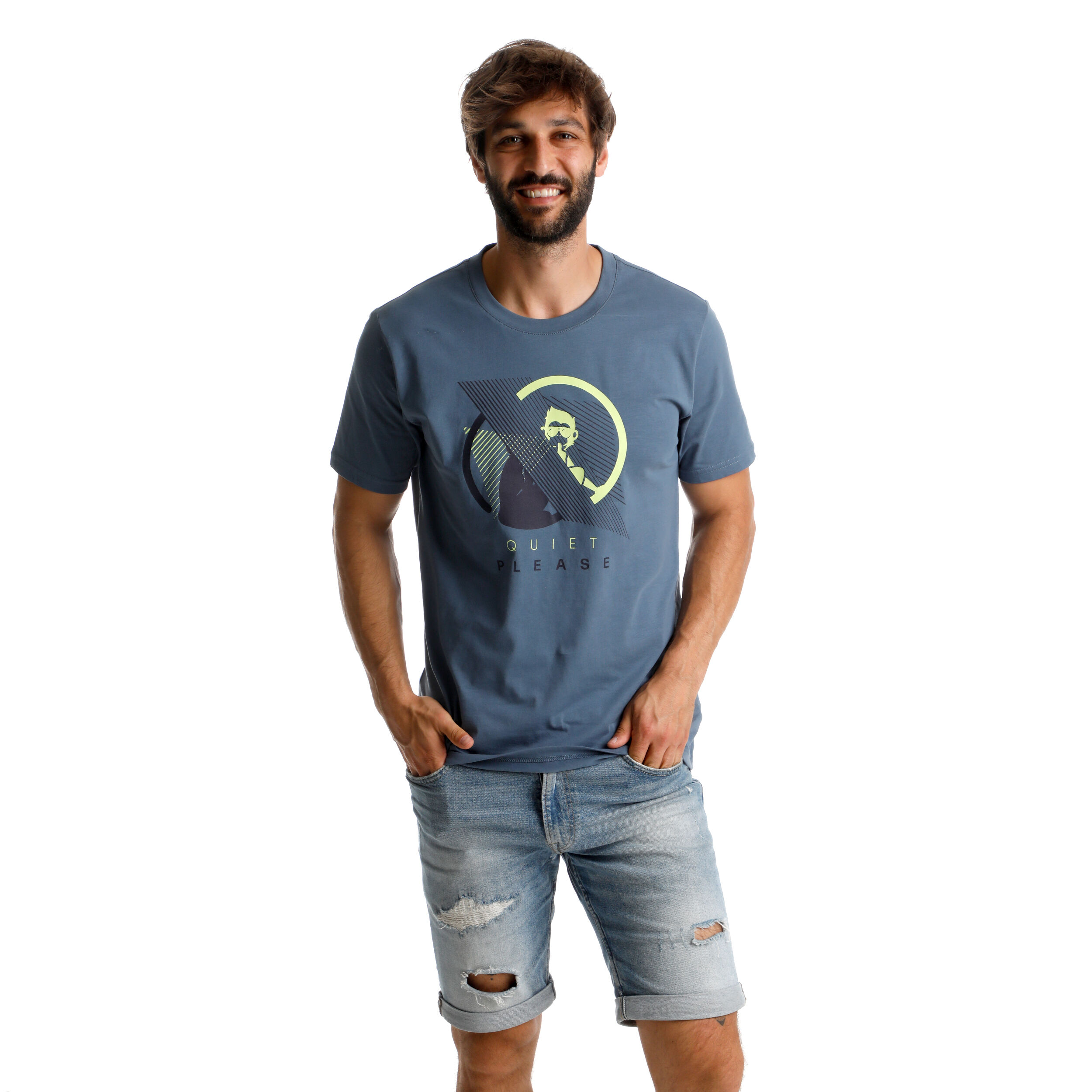 Quiet Please Portal T-shirt Hommes - Bleu