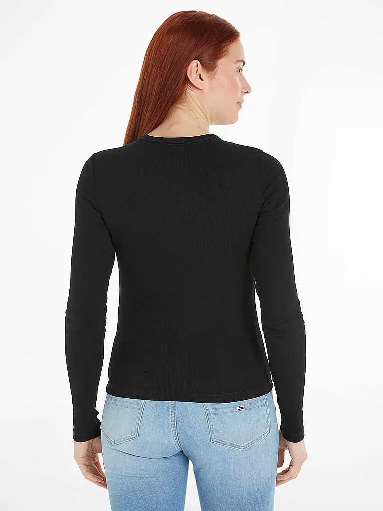 TOMMY JEANS Langarmshirt schwarz