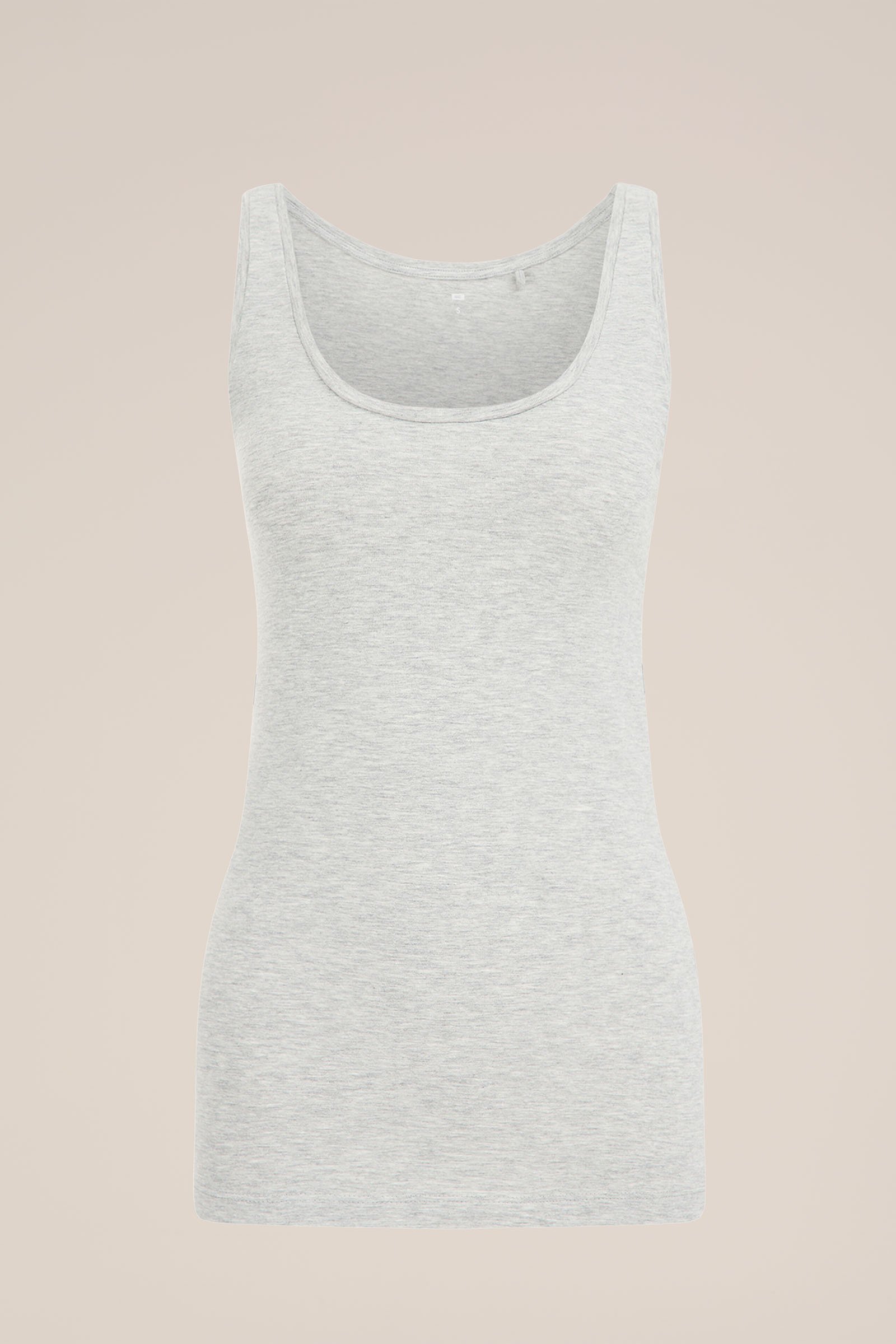 singlet van katoenmix WE Fashion Lichtgrijs gemeleerd